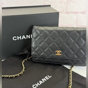 Chanel Caviar Quilted Leather Classic WOC Wallet on Chain Shoulder Bag